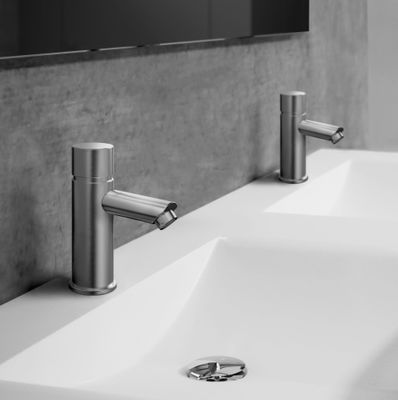 Conti + lino SofTouch WT-Armatur Selbstschluss ohne Misch. Edelstahl ST20, Farbe Edelstahl-Optik (silber) Bild 4