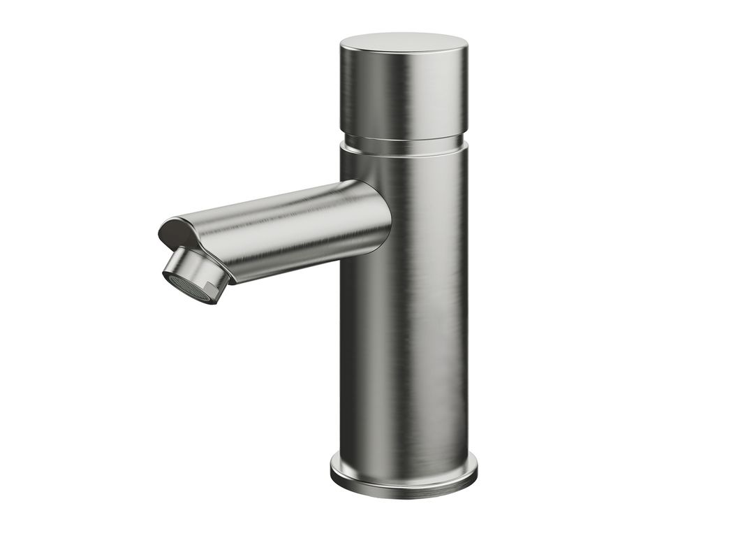 Conti + lino SofTouch WT-Armatur Selbstschluss ohne Misch. Edelstahl ST20, Farbe Edelstahl-Optik (silber) Bild 1