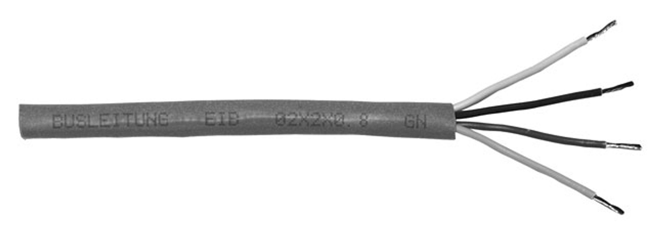 Conti + Leitung J-Y(ST)Y 2 x 2 x 0,8 schwarz - grau, Rolle 100 Meter, Farbe schwarz Bild 1