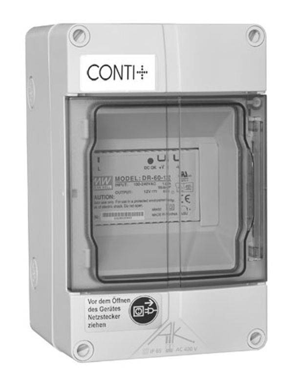 Conti + Netzteil 12 VDC im Einbauk, AP, für Duschen, mit Steuerung 3 Stecker + By Bild 1