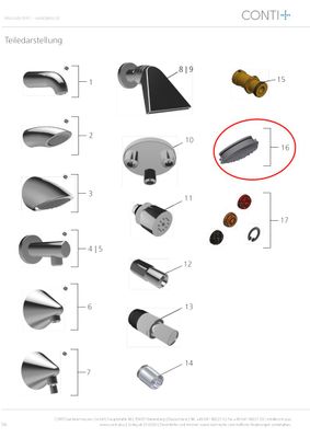 Conti + Brauseboden inklusive O-Ring, für Brauseköpfe SHORTY und RAIN2 Bild 2