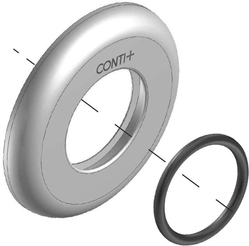 Conti Wasserhydraulik Schubrosette CONBASE MINI, mit O-Ring, Durchmesser 80 mm Bild 1