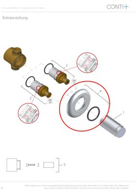 Conti Wasserhydraulik Schubrosette CONBASE MINI, mit O-Ring, Durchmesser 80 mm Bild 2