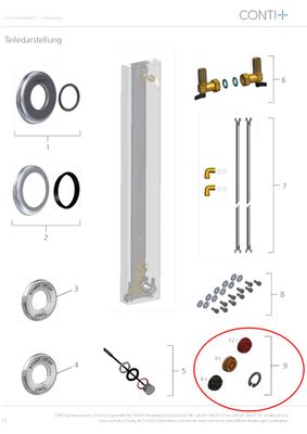 Conti + Wassermengenregler Set Brausekopf 9 L. (3 Stk. mit Sicherung.) Bild 2