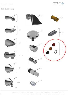 Conti + Wassermengenregler Set Brausekopf 9 L. (3 Stk. mit Sicherung.) Bild 4
