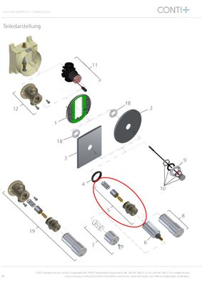 Conti Kolbenkopfstück Ölhydraulik, mit Feder, Spindel, Aufnahme und Seegerring Bild 5