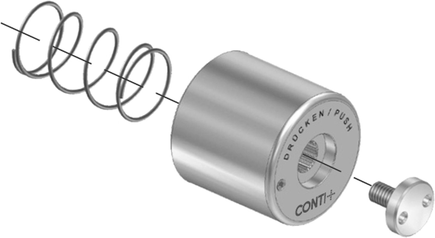 Conti Ölhydraulik Druckknopf, mit Feder, Kapper und Schraube M6 x 15 Bild 1