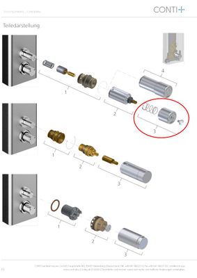 Conti Ölhydraulik Druckknopf, mit Feder, Kapper und Schraube M6 x 15 Bild 2
