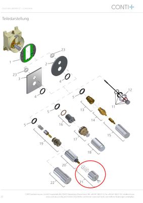Conti Ölhydraulik Druckknopf, mit Feder, Kapper und Schraube M6 x 15 Bild 3