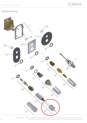 Conti Ölhydraulik Druckknopf, mit Feder, Kapper und Schraube M6 x 15 Bild 4