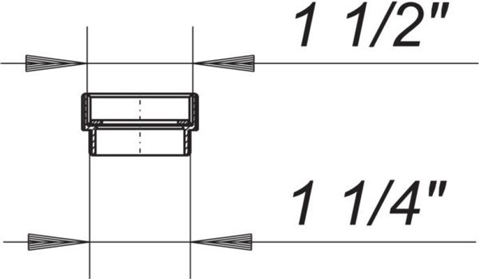 Dallmer Reduzier- und Distanzring, 1 1/2" x 1 1/4" Bild 2