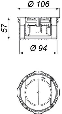 Dallmer Geruchverschluss Primus, 30 mm, zu Aufsaetzen, 120 x 120 mm Bild 2