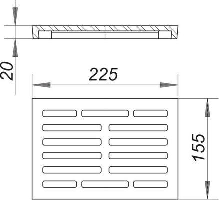 Dallmer Rost zu Kellerablauf 71, 225 x 155 mm, Farbe grau Bild 2