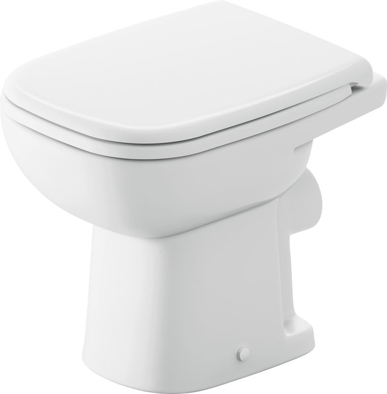 Duravit Stand WC D-Code aus Sanitärkeramik 480x350x385mm, Tiefspüler, Spülrand offen, Abgang waagerecht, Bodenstehend Bild 1
