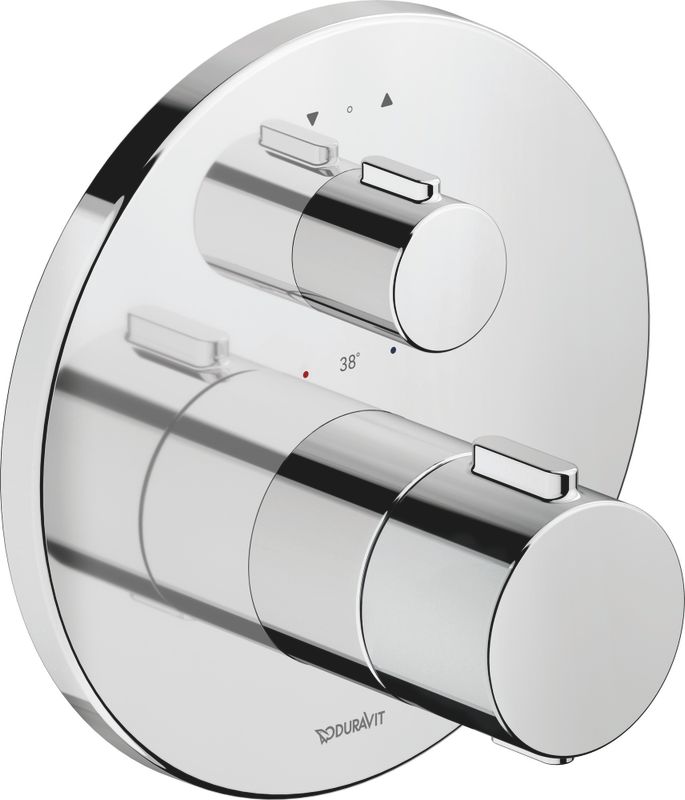 P&M Fertigset Unterputz-Thermostat, rund 2 Verbraucher, 170 x 170 mm, Farbe chrom Bild 1