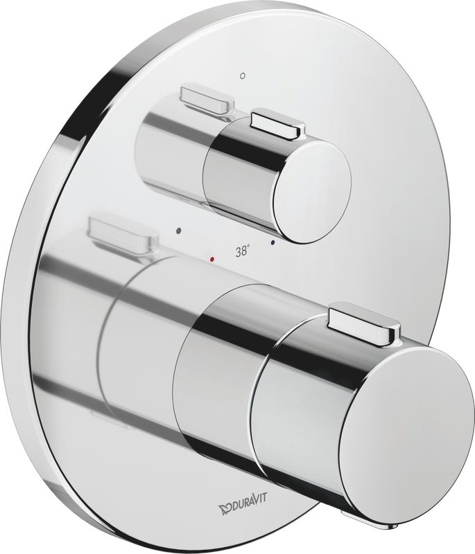 P&M Fertigset Unterputz-Thermostat, rund 1 Verbraucher, 170 x 170 mm, Farbe chrom Bild 1