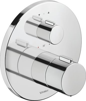 P&M Fertigset Unterputz-Thermostat, rund 2 Verbraucher, 170 x 170 mm, Farbe chrom Bild 2
