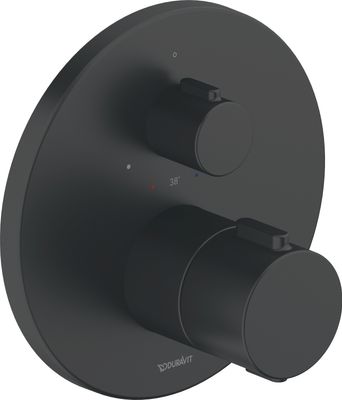 P&M Fertigset Unterputz-Thermostat, rund 1 Verbraucher, 170 x 170 mm, Farbe schwarz Bild 2
