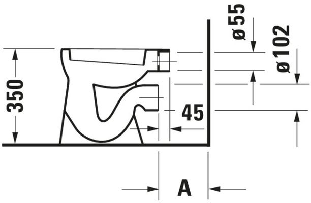 Duravit Stand WC Duravit Design Classics aus Sanitärkeramik 390x300x350mm, Flachspüler, Spülrand offen, Abgang waagerecht, Bodenstehend Bild 5