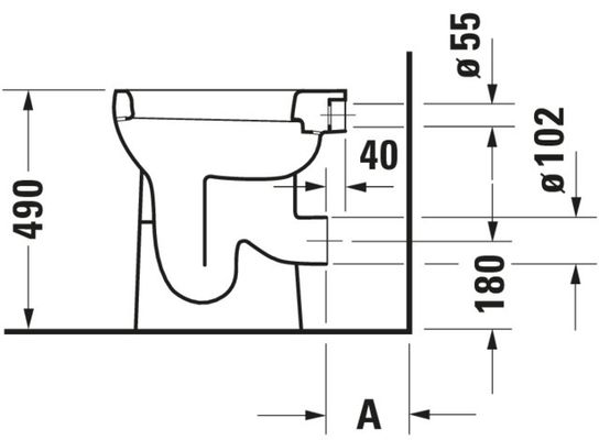 Duravit Stand WC Duravit Design Classics aus Sanitärkeramik 465x360x490mm, Flachspüler, Spülrand geschlossen, Abgang waagerecht, Bodenstehend Bild 6