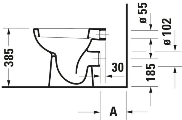 Duravit Stand WC D-Code aus Sanitärkeramik 480x350x385mm, Tiefspüler, Spülrand offen, Abgang waagerecht, Bodenstehend Bild 10