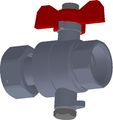 Aalberts Flamco Kugelhahn 3/4" - IG x Üwm 3/4" - IG, M10 IG für Fü.einbau Bild 1