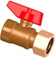 Aalberts Flamco Kugelhahn 3/4" - IG x Üwm 3/4" - IG, Rot, Ms, Dvgw, Wras, Farbe silberfarben Bild 2