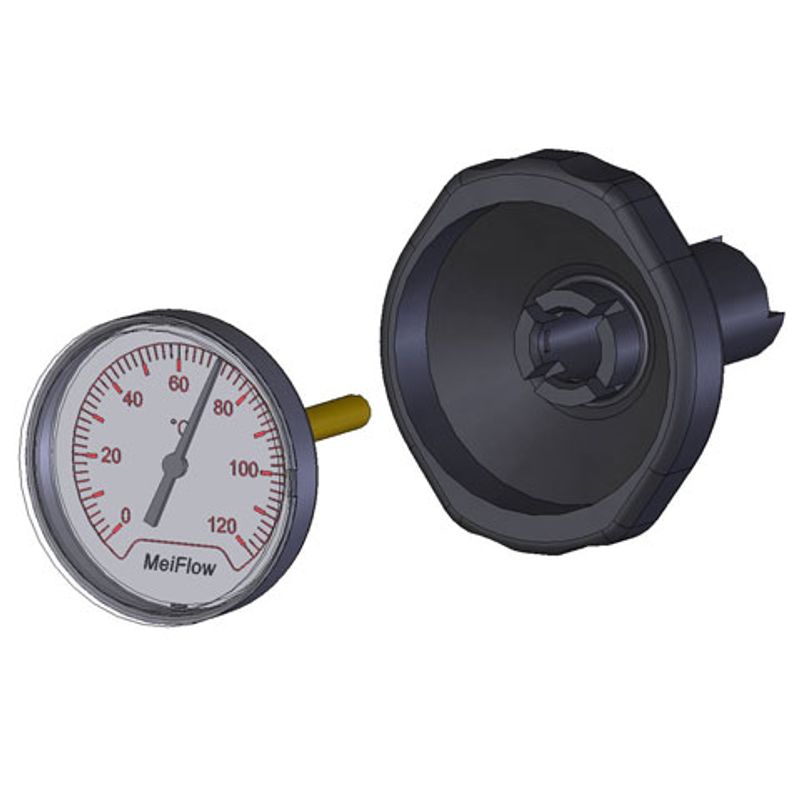 Aalberts Flamco Griff, mit Thermometer, Farbe blau Bild 1