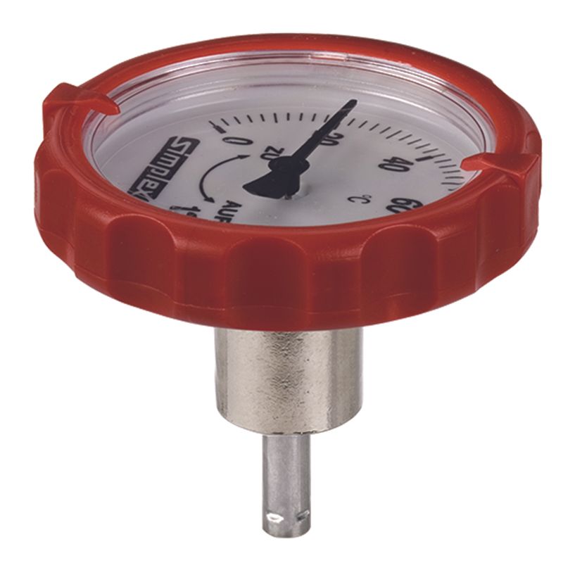 Aalberts Flamco Thermometergriff lange Ausführung -50, Kunststoff, DN 20, Farbe rot Bild 1