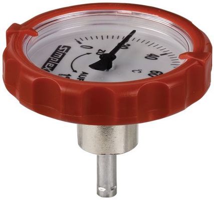 Aalberts Flamco Thermometergriff, mit Kunststoffgriff, -50, mit Thermometer Durchmesser: 63 mm, DN 20, Farbe rot Bild 2