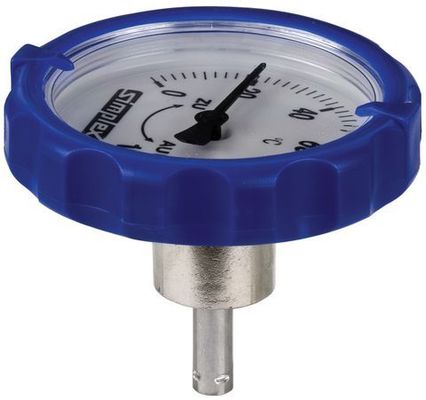 Aalberts Flamco Thermometergriff, mit Kunststoffgriff, -50, mit Thermometer Durchmesser: 63 mm, DN 20, Farbe blau Bild 2