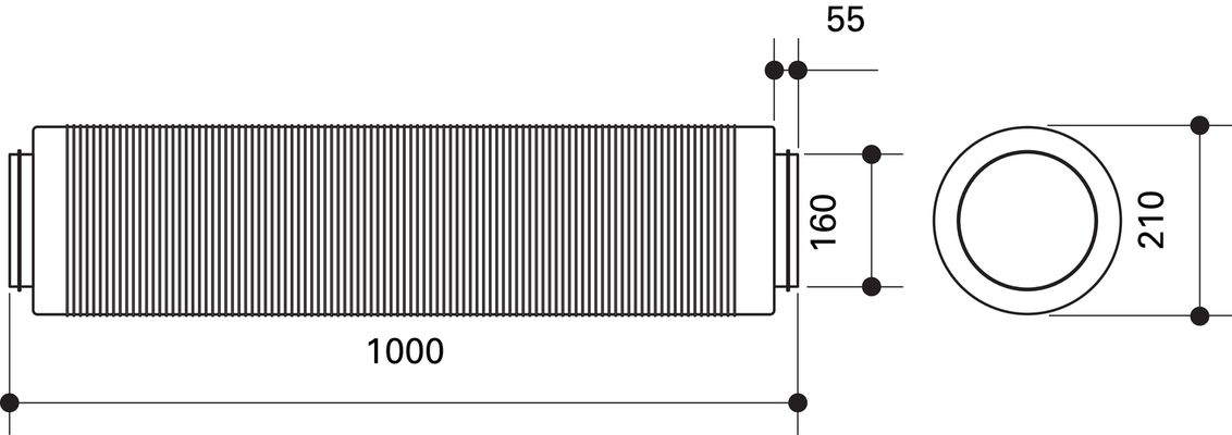 Fränkische FR profi-air Schalldaempfer, mit Dichtung, DN 160 Bild 3