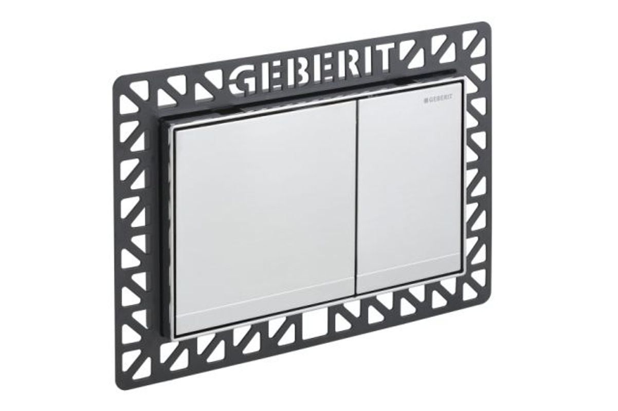 Geberit Betätigungsplattete Sigma60 für 2 Men Spülung, flaechenbünd, chrom gebürstet, 139 x 221 mm, Farbe chrom Bild 1