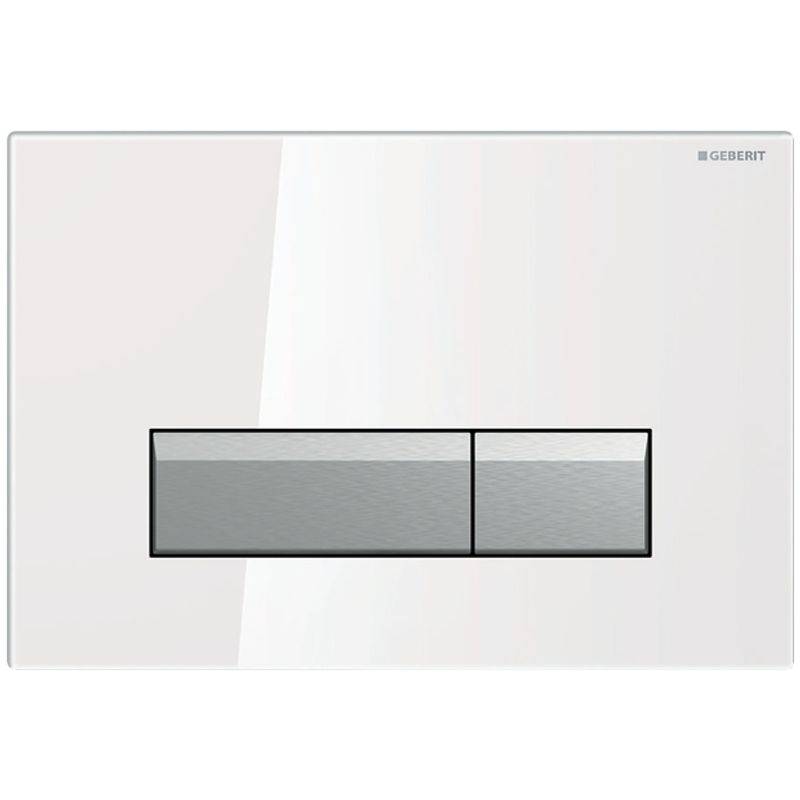 Geberit Sigma40 Betätigungsplatte, für 2-Mengen-Spülung mit Geruchabsaugung, Glas, Farbe weiß Bild 1