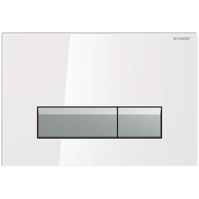 Geberit Sigma40 Betätigungsplatte, für 2-Mengen-Spülung mit Geruchabsaugung, Glas, Farbe weiß Bild 2