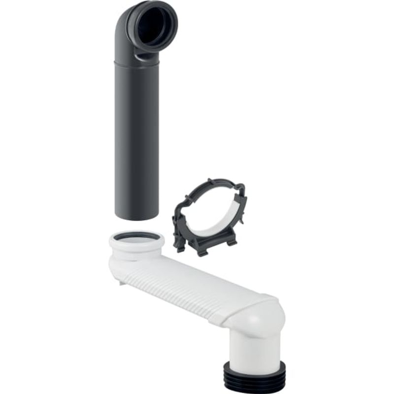 Geberit WC-Etagenbogengarnitur, waagerecht, mm, DN 90, Farbe grau Bild 1