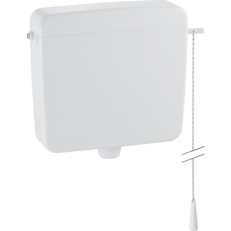 Geberit AP127 Aufputz-Spülkasten, 1-Mengen-Spülung hochh. WA li / re, mit Kettenzug, 410 x 440 x 130 mm, Farbe weiß Bild 1