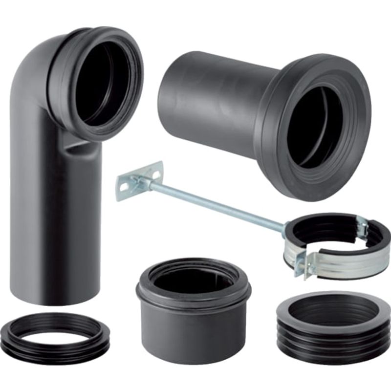 Geberit Anschlussgarnitur, für Stand-WC mm, DN 90 /110, Farbe schwarz Bild 1