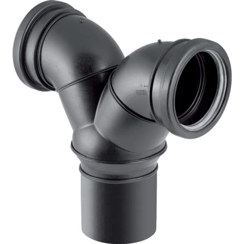 Geberit Silent-db20 Doppelanschlussbogen 90Gr d90 / 90, Farbe schwarz Bild 1