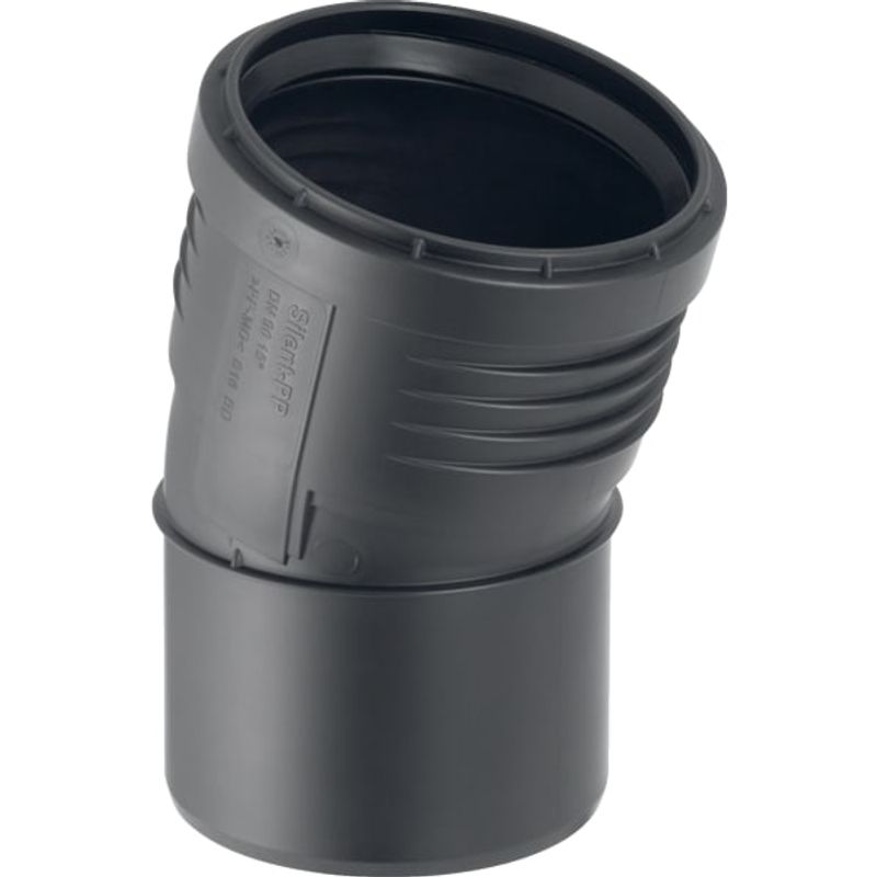 Geberit Bogen 15 Grad, DN 70, Farbe schwarz Bild 1