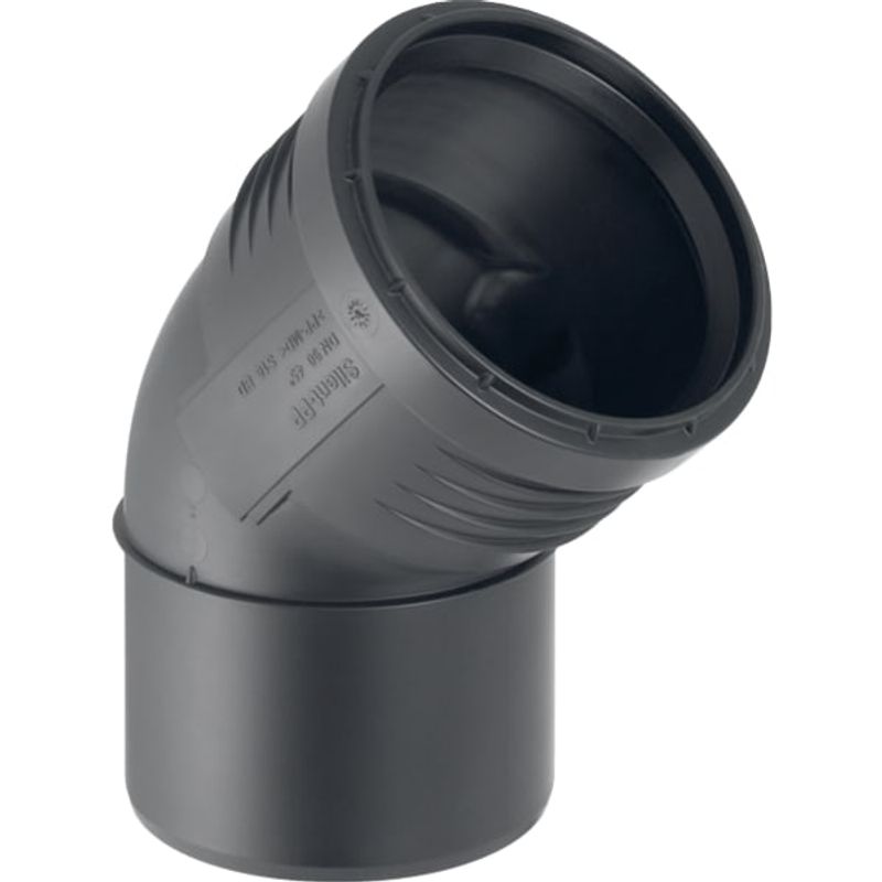 Geberit Bogen 45 Grad, DN 100, Farbe schwarz Bild 1