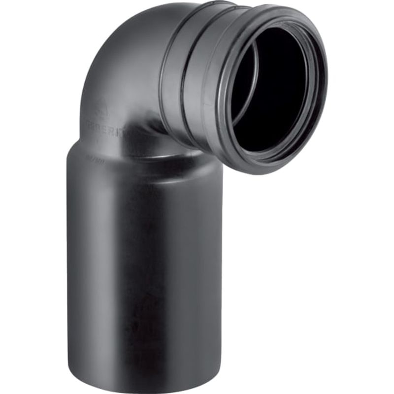 Geberit PE Anschlussbogen 90Gr, für Wand-WC d110 / 90, Farbe schwarz Bild 1