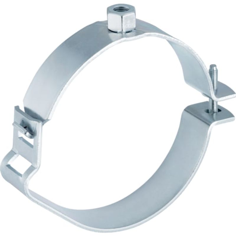 Geberit Rohrschelle PE-HD 50 mm verzinkt mit Gewindemuffe M 10, Farbe silber Bild 1