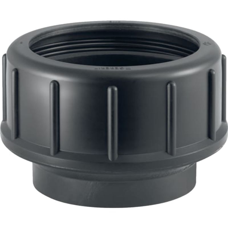 Geberit PE Gewindestutzen, mit Qütschverschraubung d32 H4,5, 45 mm, Farbe schwarz Bild 1