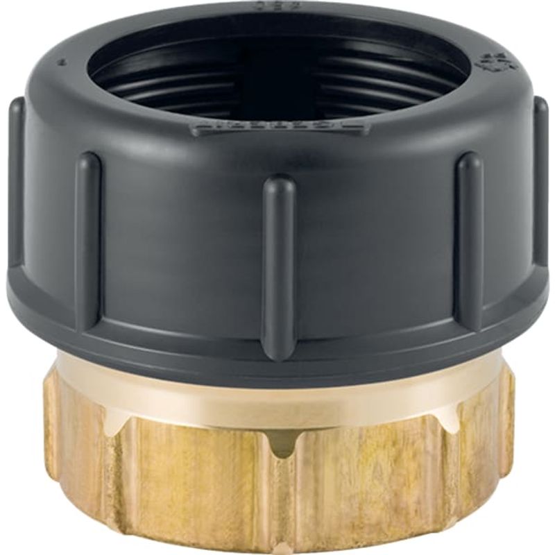 Geberit PE Übergangsstutzen, mit Innengewinde und Qütschverschraubung d56 Rp2, 60 mm, Farbe schwarz Bild 1
