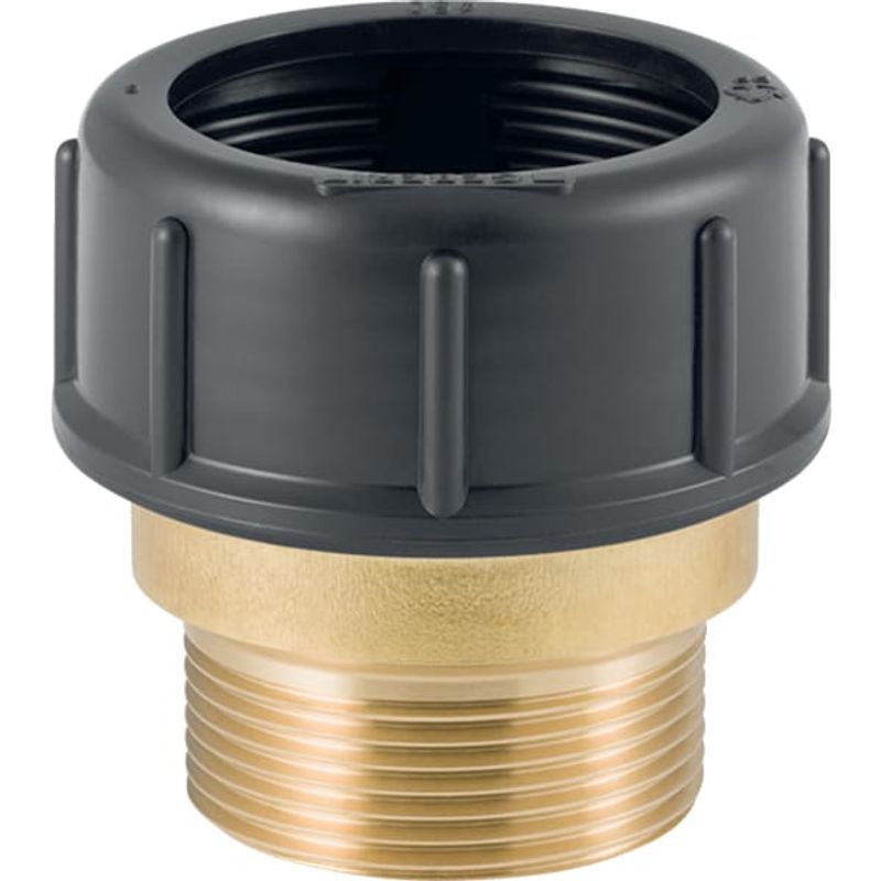 Geberit PE Übergangsstutzen, mit Aussengewinde und Qütschverschraubung d56 R2, 65 mm, Farbe schwarz Bild 1