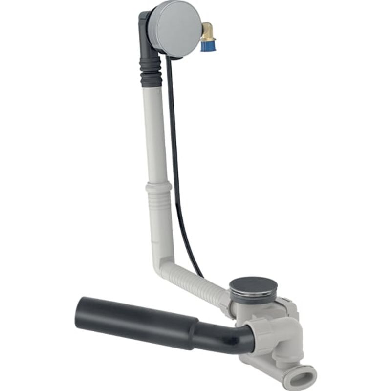 Geberit Badewannenablauf, d52, mit Drehbet. und Zulauf, Fertigbauset, chrg, DN 40 / 50, Farbe chrom Bild 1
