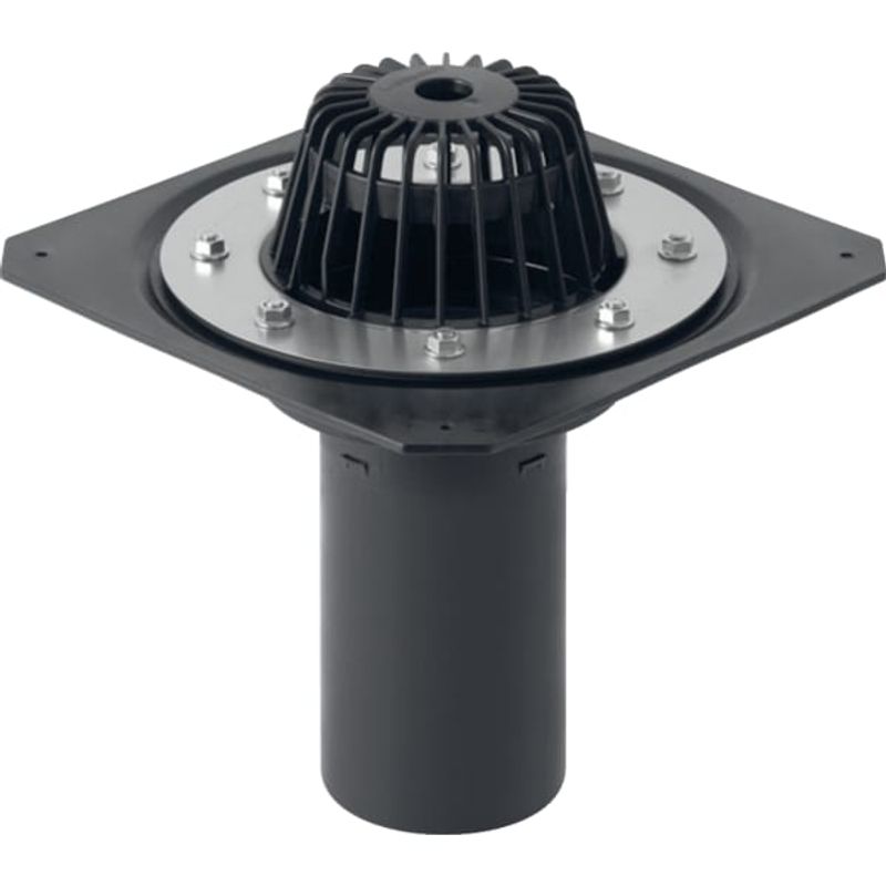 Geberit Dachwassereinlauf, mit Befestigungsfl, für Dachabdichtungsfolie d110 7L / s, Farbe schwarz Bild 1