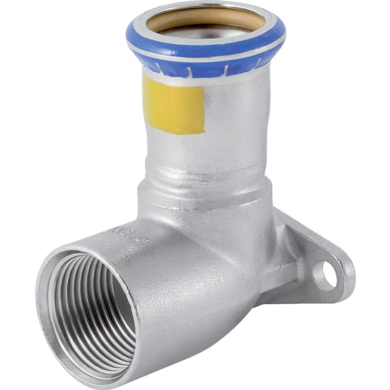 Geberit Mapress Edelstahl Anschlusswinkel 90Gr (Gas) d22-Rp1 / 2, Farbe silberfarben Bild 1