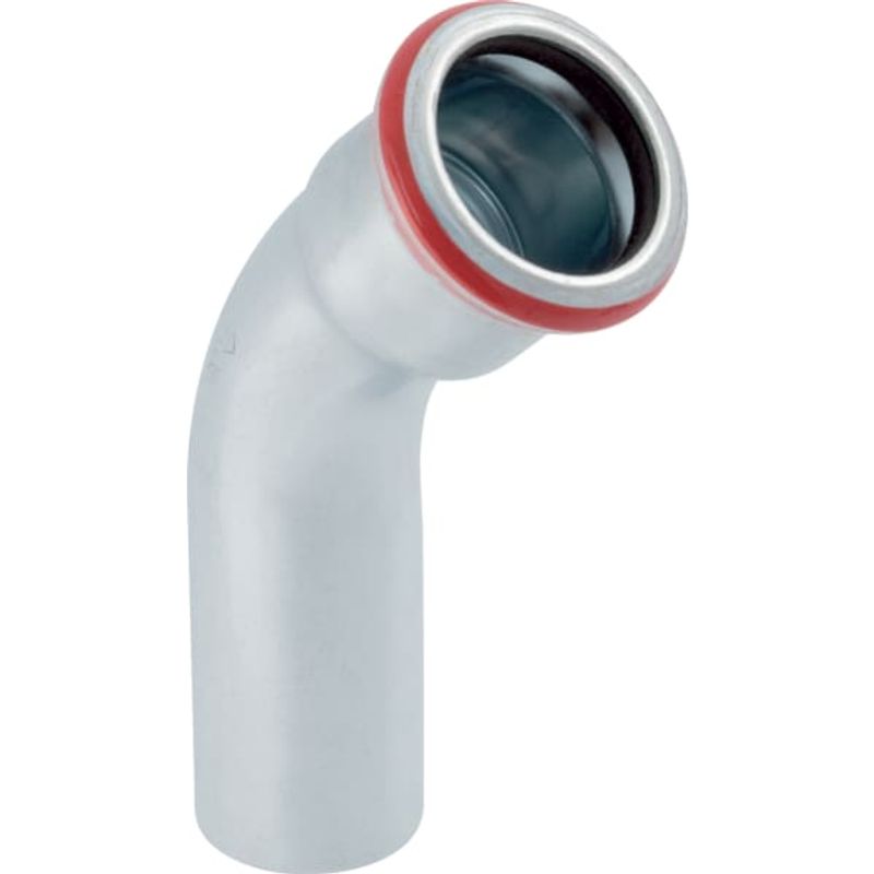 Geberit Mapress C-Stahl Bogen 45Gr, mit Einschubende d12, Farbe grau Bild 1